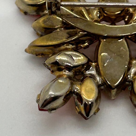 Vintage Juliana Butterfly Brooch Orange Amber Rhinestone DeLizza & Elster #1795 - Picture 13 of 16